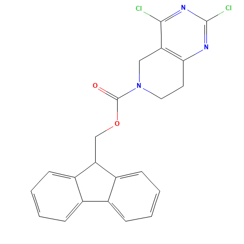 9H-fluoren-9-ylmethyl 2,4-dichloro-7,8-dihydro-5H-pyrido[4,3-d]pyrimidine-6-carboxylate (CAS: 903130-16-5) - Chemical Structure and Molecular Formula 
