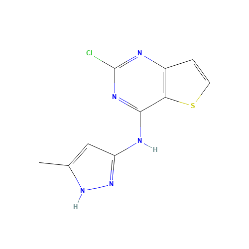 2-chloro-N-(5-methyl-1H-pyrazol-3-yl)thieno[3,2-d]pyrimidin-4-amine (CAS: 896464-20-3) - Related Chemical Product
