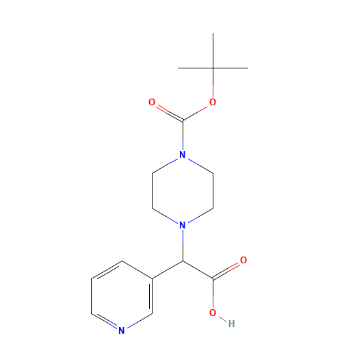 2-[4-[(2-methylpropan-2-yl)oxycarbonyl]piperazin-1-yl]-2-pyridin-3-ylacetic acid (CAS: 885274-51-1) - Related Chemical Product