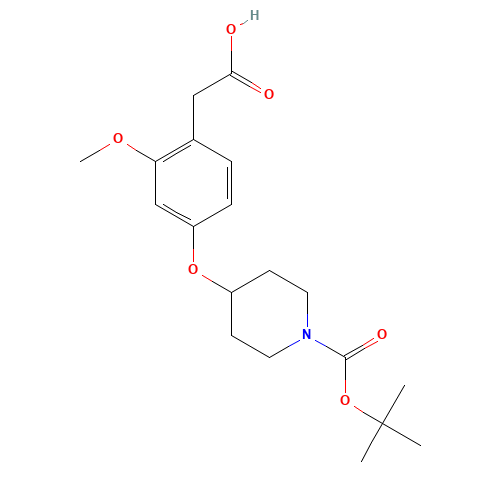 2-[2-methoxy-4-[1-[(2-methylpropan-2-yl)oxycarbonyl]piperidin-4-yl]oxyphenyl]acetic acid (CAS: 162045-86-5) - Related Chemical Product