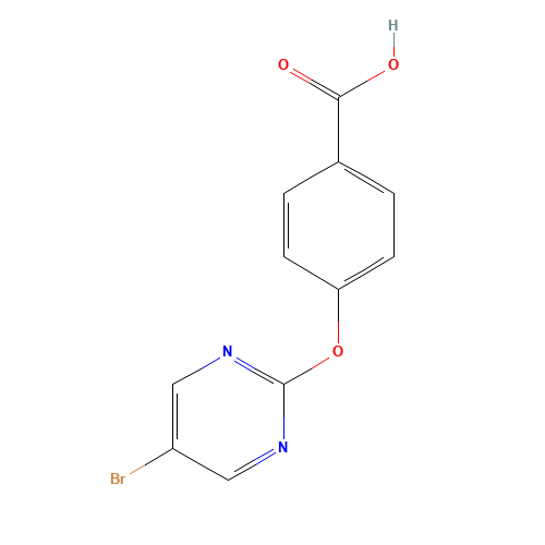4-(5-bromopyrimidin-2-yl)oxybenzoic acid (CAS: 1086379-56-7) - Chemical Structure and Molecular Formula 