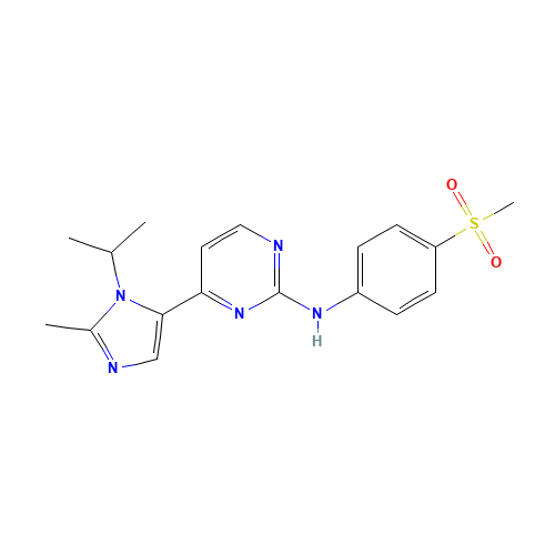 4-(2-methyl-3-propan-2-ylimidazol-4-yl)-N-(4-methylsulfonylphenyl)pyrimidin-2-amine (CAS: 602306-29-6) - Related Chemical Product