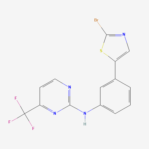 N-[3-(2-bromo-1,3-thiazol-5-yl)phenyl]-4-(trifluoromethyl)pyrimidin-2-amine (CAS: 1312572-67-0) - Chemical Structure and Molecular Formula 
