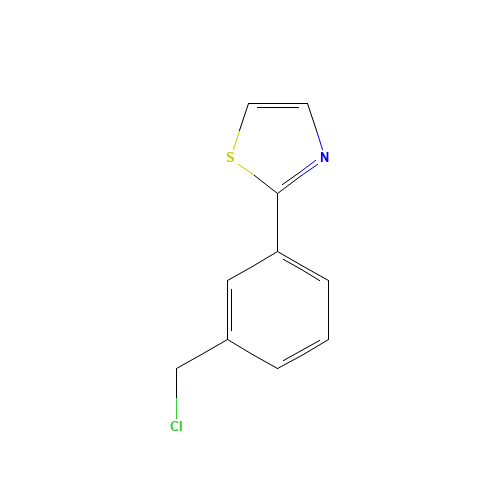 2-[3-(chloromethyl)phenyl]-1,3-thiazole (CAS: 906352-60-1) - Chemical Structure and Molecular Formula 