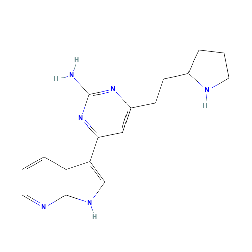 4-(2-pyrrolidin-2-ylethyl)-6-(1H-pyrrolo[2,3-b]pyridin-3-yl)pyrimidin-2-amine (CAS: 1350195-04-8) - Related Chemical Product