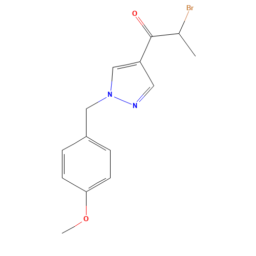 2-bromo-1-[1-[(4-methoxyphenyl)methyl]pyrazol-4-yl]propan-1-one (CAS: 1105039-61-9) - Related Chemical Product