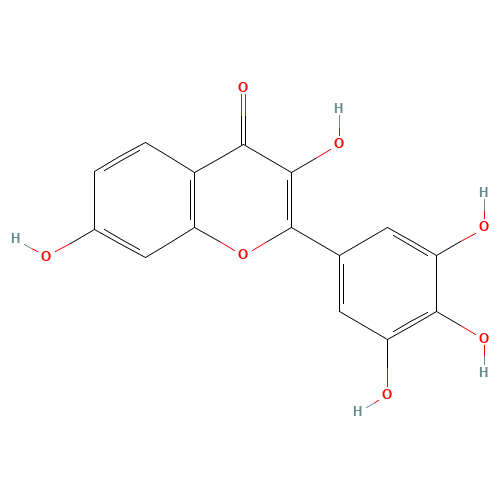 3,7-dihydroxy-2-(3,4,5-trihydroxyphenyl)chromen-4-one (CAS: 490-31-3) - Chemical Structure and Molecular Formula 