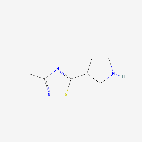 3-methyl-5-pyrrolidin-3-yl-1,2,4-thiadiazole (CAS: 122683-02-7) - Chemical Structure and Molecular Formula 