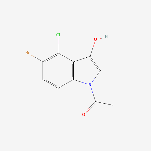 1-(5-bromo-4-chloro-3-hydroxyindol-1-yl)ethanone (CAS: 125328-76-9) - Chemical Structure and Molecular Formula 