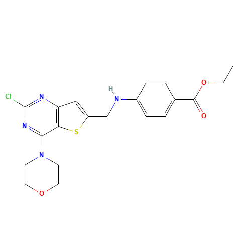 ethyl 4-[(2-chloro-4-morpholin-4-ylthieno[3,2-d]pyrimidin-6-yl)methylamino]benzoate (CAS: 1235450-70-0) - Related Chemical Product