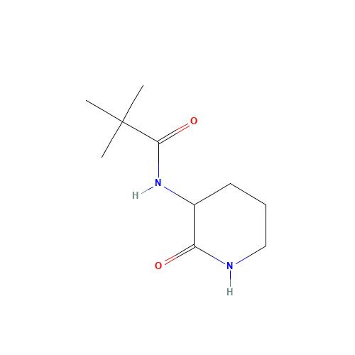 2,2-dimethyl-N-(2-oxopiperidin-3-yl)propanamide (CAS: 1110662-33-3) - Chemical Structure and Molecular Formula 