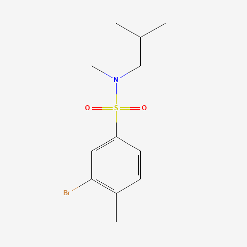 3-bromo-N,4-dimethyl-N-(2-methylpropyl)benzenesulfonamide (CAS: 1240287-94-8) - Chemical Structure and Molecular Formula 