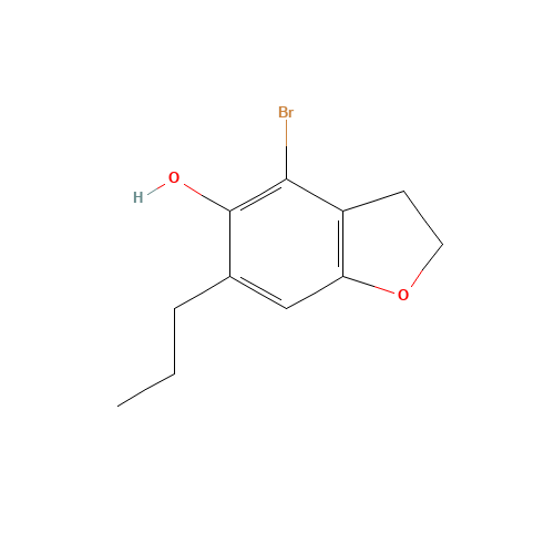 4-bromo-6-propyl-2,3-dihydro-1-benzofuran-5-ol (CAS: 119795-42-5) - Chemical Structure and Molecular Formula 
