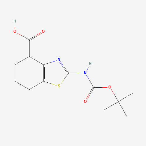 2-[(2-methylpropan-2-yl)oxycarbonylamino]-4,5,6,7-tetrahydro-1,3-benzothiazole-4-carboxylic acid (CAS: 1190391-84-4) - Chemical Structure and Molecular Formula 