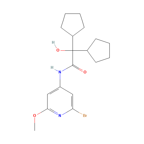N-(2-bromo-6-methoxypyridin-4-yl)-2,2-dicyclopentyl-2-hydroxyacetamide (CAS: 1433905-14-6) - Related Chemical Product