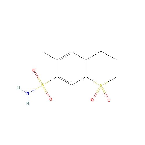 6-methyl-1,1-dioxo-3,4-dihydro-2H-thiochromene-7-sulfonamide (CAS: 1084-65-7) - Chemical Structure and Molecular Formula 