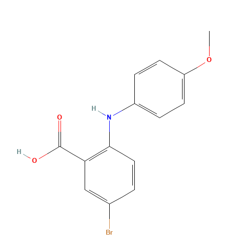 5-bromo-2-(4-methoxyanilino)benzoic acid (CAS: 873914-47-7) - Chemical Structure and Molecular Formula 
