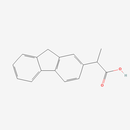 2-(9H-fluoren-2-yl)propanoic acid (CAS: 36950-96-6) - Chemical Structure and Molecular Formula 