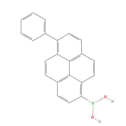 (6-phenylpyren-1-yl)boronic acid (CAS: 917380-58-6) - Chemical Structure and Molecular Formula 