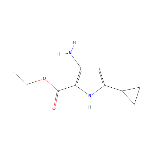 ethyl 3-amino-5-cyclopropyl-1H-pyrrole-2-carboxylate (CAS: 1194374-56-5) - Chemical Structure and Molecular Formula 