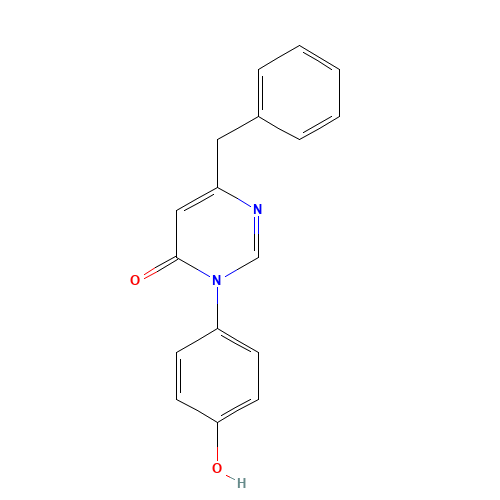 6-benzyl-3-(4-hydroxyphenyl)pyrimidin-4-one (CAS: 960298-96-8) - Chemical Structure and Molecular Formula 