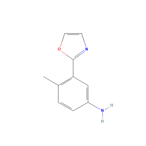4-methyl-3-(1,3-oxazol-2-yl)aniline (CAS: 1150100-77-8) - Chemical Structure and Molecular Formula 