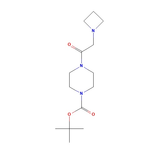 tert-butyl 4-[2-(azetidin-1-yl)acetyl]piperazine-1-carboxylate (CAS: 1460038-10-1) - Chemical Structure and Molecular Formula 