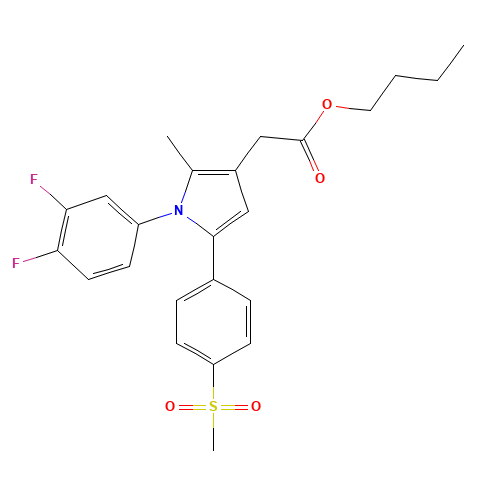 butyl 2-[1-(3,4-difluorophenyl)-2-methyl-5-(4-methylsulfonylphenyl)pyrrol-3-yl]acetate (CAS: 1005451-42-2) - Related Chemical Product