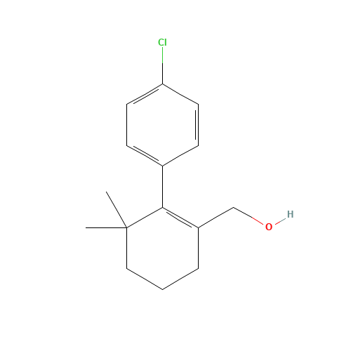 [2-(4-chlorophenyl)-3,3-dimethylcyclohexen-1-yl]methanol (CAS: 1257046-75-5) - Chemical Structure and Molecular Formula 