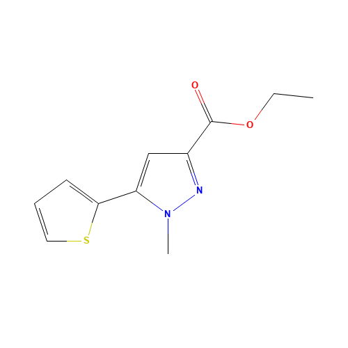 ethyl 1-methyl-5-thiophen-2-ylpyrazole-3-carboxylate (CAS: 868755-60-6) - Chemical Structure and Molecular Formula 