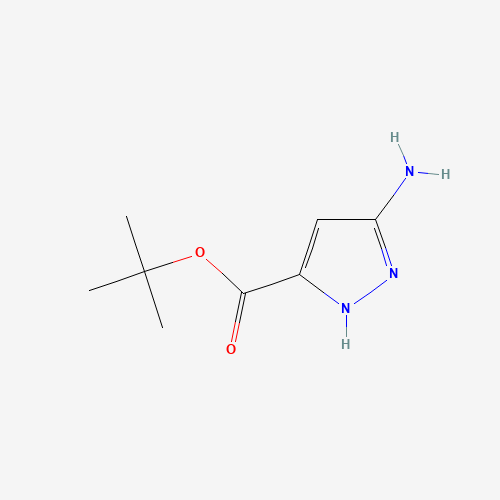 tert-butyl 3-amino-1H-pyrazole-5-carboxylate (CAS: 1342836-25-2) - Chemical Structure and Molecular Formula 