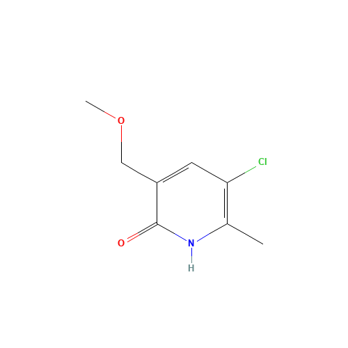 5-chloro-3-(methoxymethyl)-6-methyl-1H-pyridin-2-one (CAS: 1436849-01-2) - Chemical Structure and Molecular Formula 