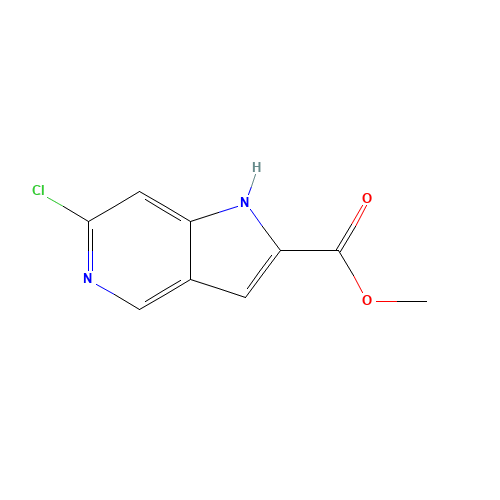 methyl 6-chloro-1H-pyrrolo[3,2-c]pyridine-2-carboxylate (CAS: 1140512-59-9) - Chemical Structure and Molecular Formula 
