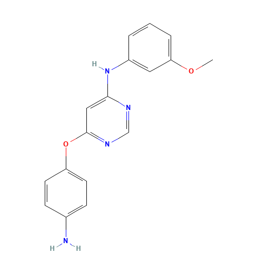 6-(4-aminophenoxy)-N-(3-methoxyphenyl)pyrimidin-4-amine (CAS: 853298-73-4) - Chemical Structure and Molecular Formula 