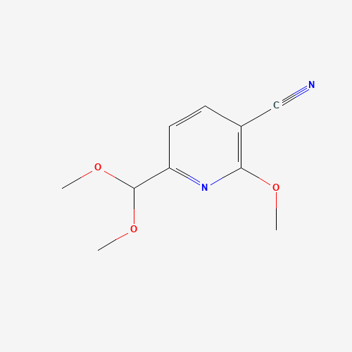 6-(dimethoxymethyl)-2-methoxypyridine-3-carbonitrile (CAS: 1310948-46-9) - Chemical Structure and Molecular Formula 