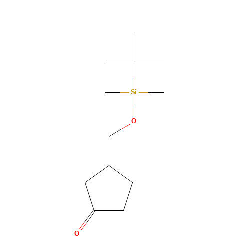 3-[[tert-butyl(dimethyl)silyl]oxymethyl]cyclopentan-1-one (CAS: 173776-28-8) - Chemical Structure and Molecular Formula 