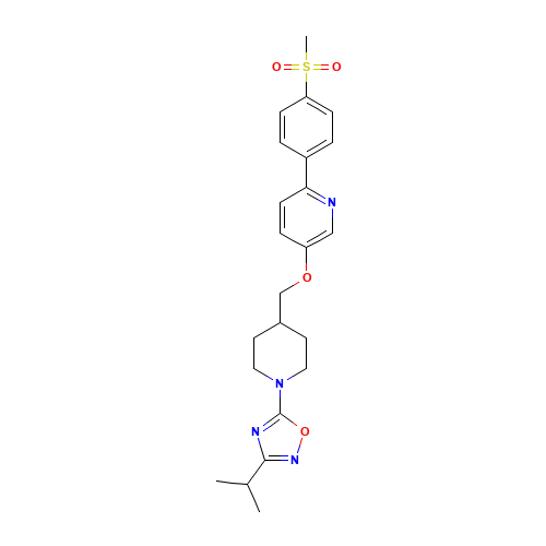 5-[4-[[6-(4-methylsulfonylphenyl)pyridin-3-yl]oxymethyl]piperidin-1-yl]-3-propan-2-yl-1,2,4-oxadiazole (CAS: 1032823-75-8) - Related Chemical Product