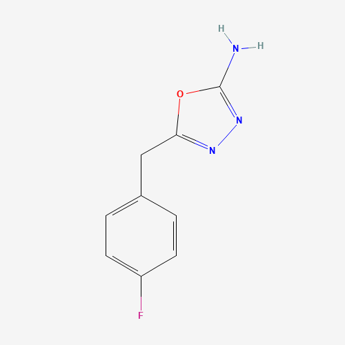 5-[(4-fluorophenyl)methyl]-1,3,4-oxadiazol-2-amine (CAS: 828911-26-8) - Chemical Structure and Molecular Formula 