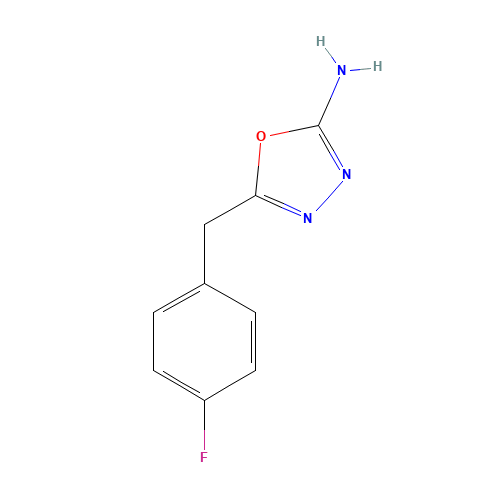 5-[(4-fluorophenyl)methyl]-1,3,4-oxadiazol-2-amine (CAS: 828911-26-8) - Chemical Structure and Molecular Formula 