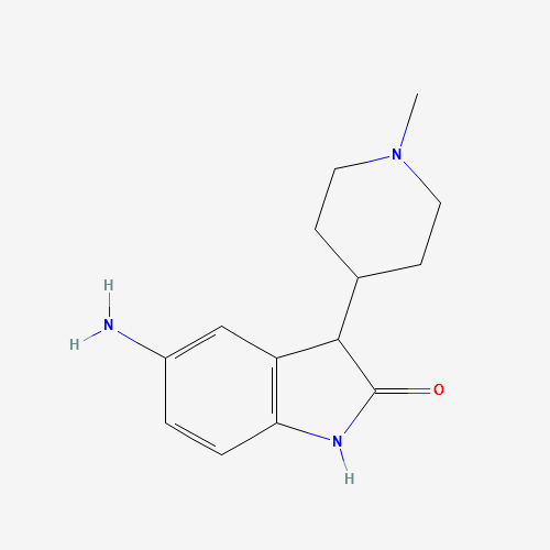 5-amino-3-(1-methylpiperidin-4-yl)-1,3-dihydroindol-2-one (CAS: 1063407-63-5) - Chemical Structure and Molecular Formula 