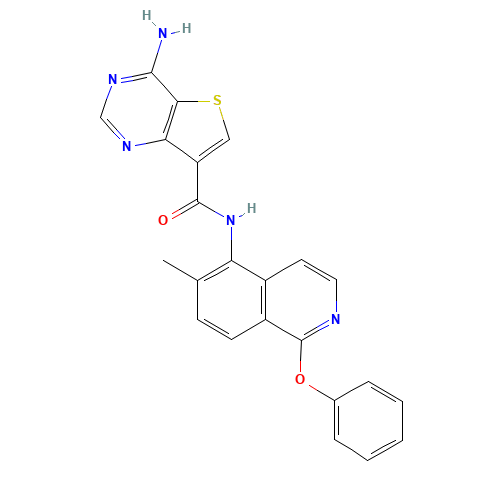 4-amino-N-(6-methyl-1-phenoxyisoquinolin-5-yl)thieno[3,2-d]pyrimidine-7-carboxamide (CAS: 1446111-86-9) - Related Chemical Product