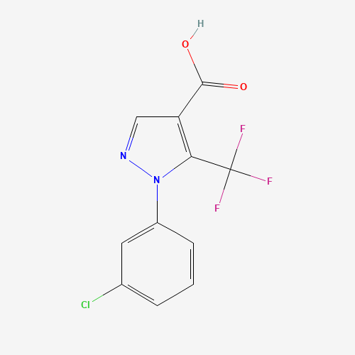 1-(3-chlorophenyl)-5-(trifluoromethyl)pyrazole-4-carboxylic acid (CAS: 98534-82-8) - Chemical Structure and Molecular Formula 