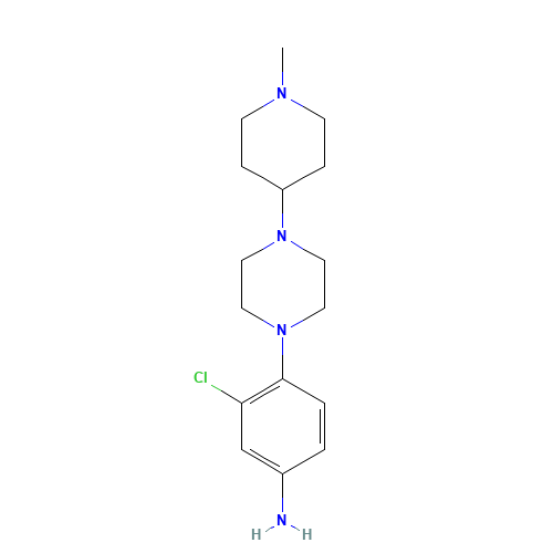 3-chloro-4-[4-(1-methylpiperidin-4-yl)piperazin-1-yl]aniline (CAS: 1453211-70-5) - Related Chemical Product