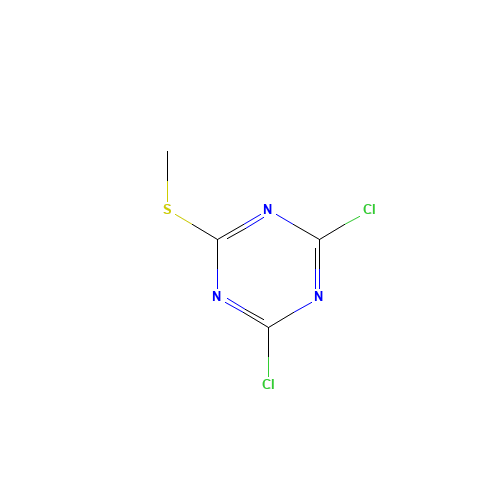 2,4-dichloro-6-methylsulfanyl-1,3,5-triazine (CAS: 13705-05-0) - Chemical Structure and Molecular Formula 