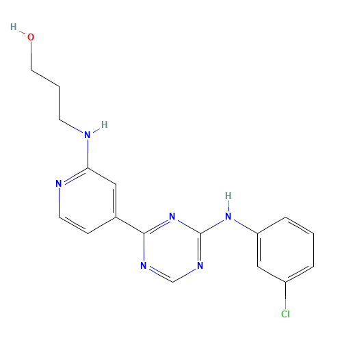 3-[[4-[4-(3-chloroanilino)-1,3,5-triazin-2-yl]pyridin-2-yl]amino]propan-1-ol (CAS: 652153-35-0) - Related Chemical Product