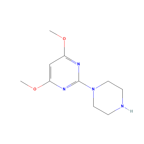 4,6-dimethoxy-2-piperazin-1-ylpyrimidine (CAS: 106615-46-7) - Chemical Structure and Molecular Formula 