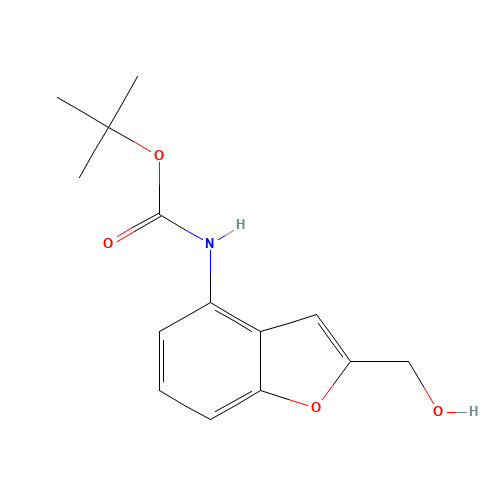 tert-butyl N-[2-(hydroxymethyl)-1-benzofuran-4-yl]carbamate (CAS: 503621-01-0) - Chemical Structure and Molecular Formula 