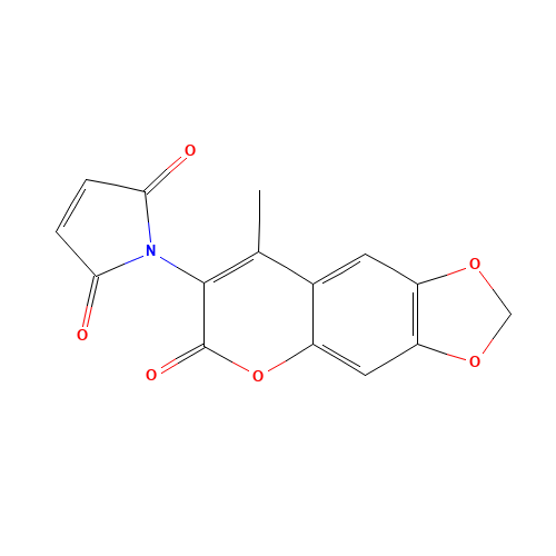 1-(8-methyl-6-oxo-[1,3]dioxolo[4,5-g]chromen-7-yl)pyrrole-2,5-dione (CAS: 97744-90-6) - Chemical Structure and Molecular Formula 