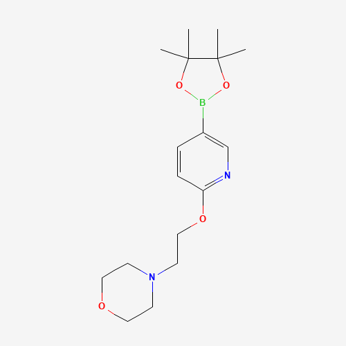 4-[2-[5-(4,4,5,5-tetramethyl-1,3,2-dioxaborolan-2-yl)pyridin-2-yl]oxyethyl]morpholine (CAS: 1254567-78-6) - Chemical Structure and Molecular Formula 