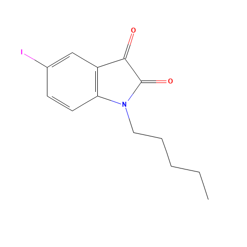 5-iodo-1-pentylindole-2,3-dione (CAS: 890170-91-9) - Chemical Structure and Molecular Formula 